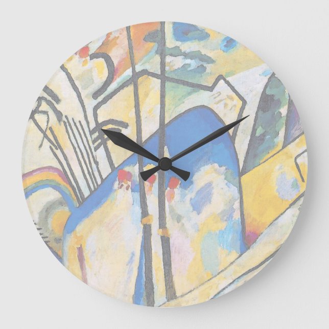 Wassily Kandinsky Composition Four - Abstract Art Large Clock (Front)