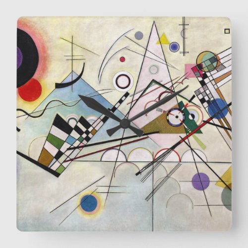 WASSILY KANDINSKY _ Composition VIII 1923 Square Wall Clock