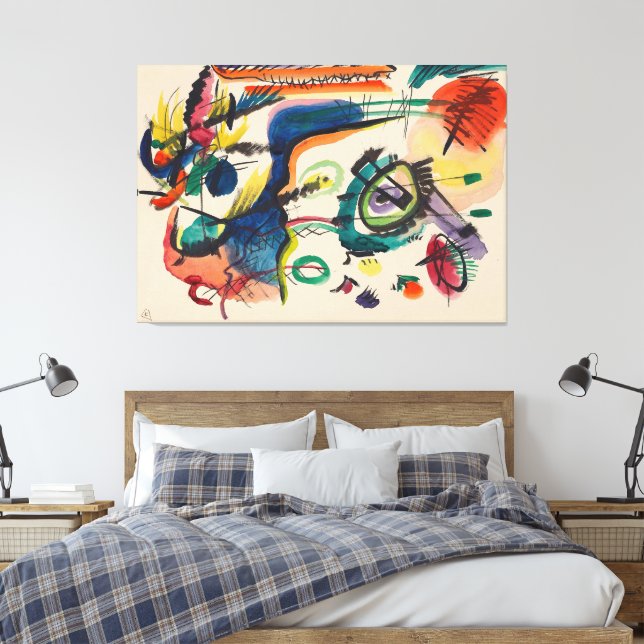 Wassily Kandinsky - Draft for ‘Composition II’ Canvas Print (Insitu(Bedroom))