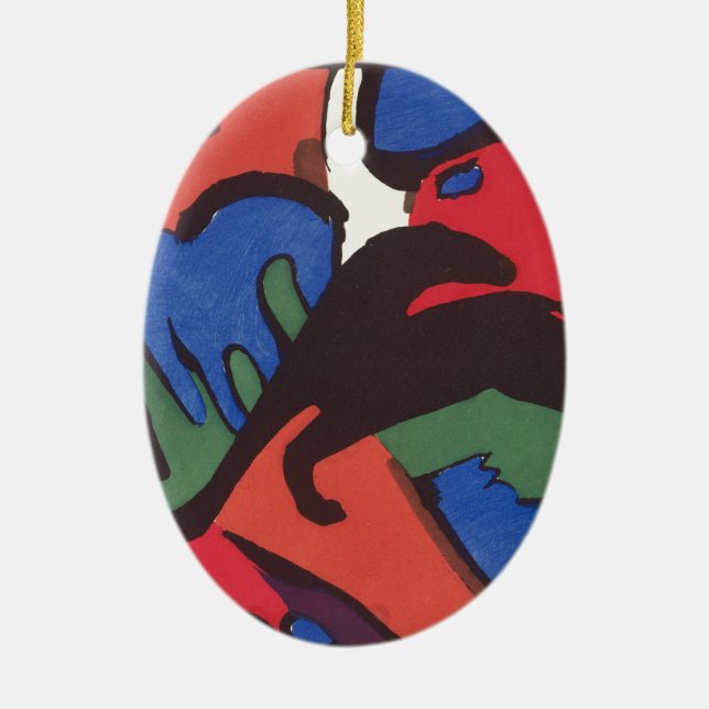 Wassily Kandinsky Franz Marc Blue Rider Painting Ceramic Ornament (Front)