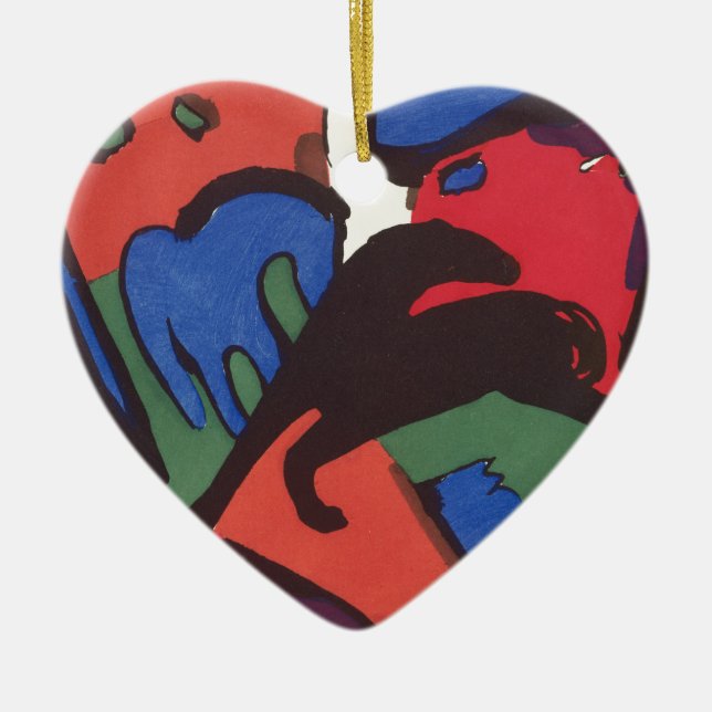 Wassily Kandinsky Franz Marc Blue Rider Painting Ceramic Ornament (Front)