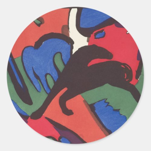 Wassily Kandinsky Franz Marc Blue Rider Painting Classic Round Sticker