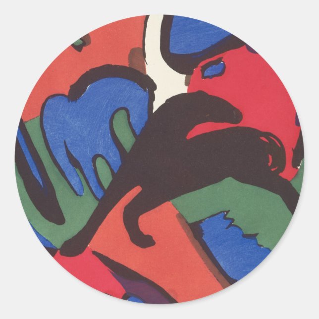 Wassily Kandinsky Franz Marc Blue Rider Painting Classic Round Sticker (Front)