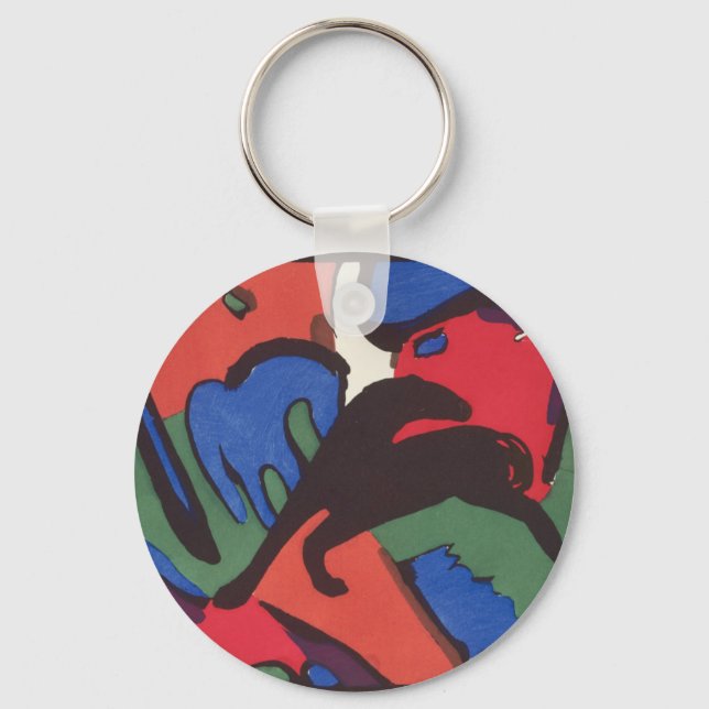 Wassily Kandinsky Franz Marc Blue Rider Painting Keychain (Front)