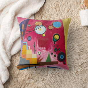 Wassily Kandinsky Heavy Red 1924 Abstract Art Throw Pillow