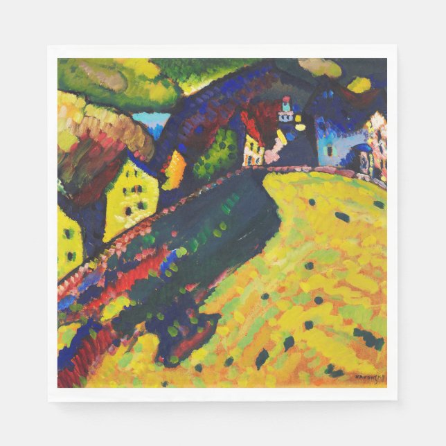 Wassily Kandinsky Houses at Murnau. Expressionism Napkins (Front)