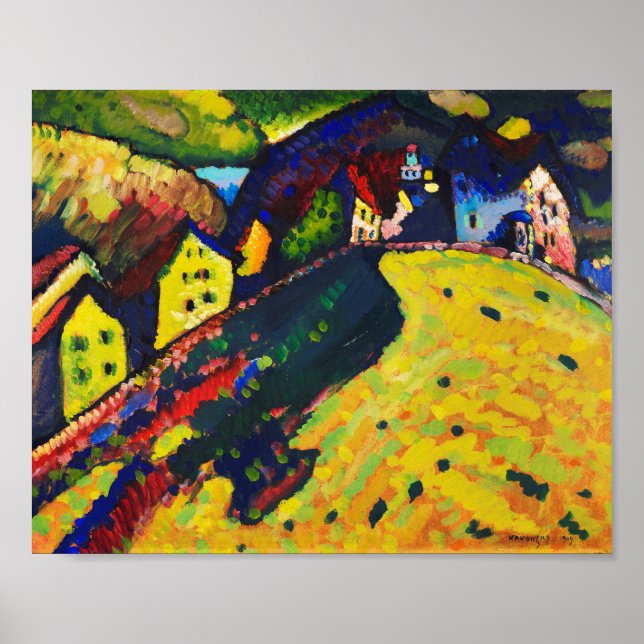 Wassily Kandinsky. Houses at Murnau. Expressionism Poster (Front)