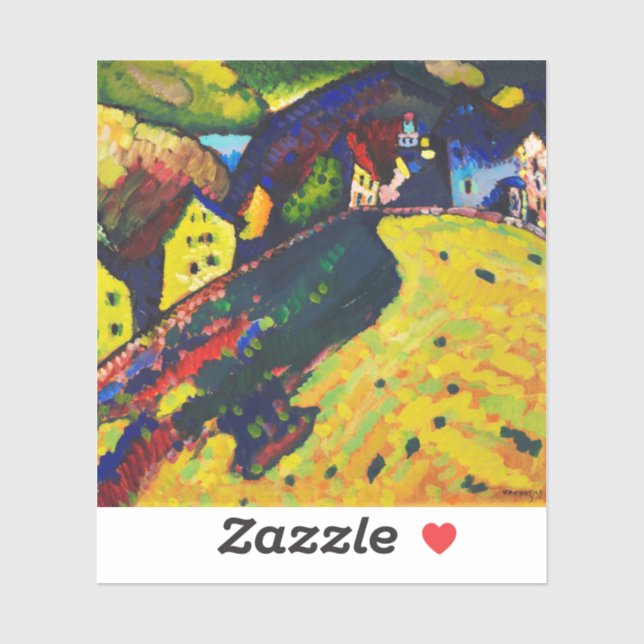 Wassily Kandinsky. Houses at Murnau. Expressionism Sticker (Sheet)