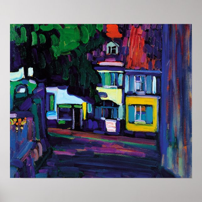 Wassily Kandinsky - Houses in Murnau on Obermarkt Poster (Front)