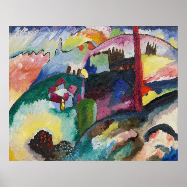 Wassily Kandinsky Landscape with Factory Chimney Poster (Front)