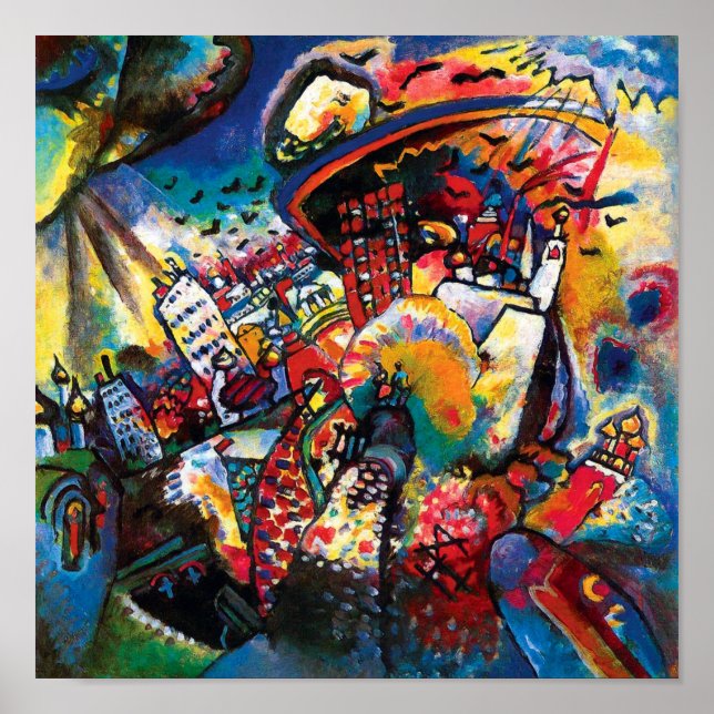 Wassily Kandinsky - Moscow Cityscape Abstract Art Poster (Front)