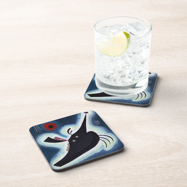 Wassily Kandinsky - Pointed Black, Beverage Coaster (Right Side)