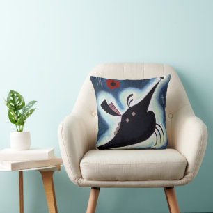 Wassily Kandinsky - Pointed Black. Throw Pillow