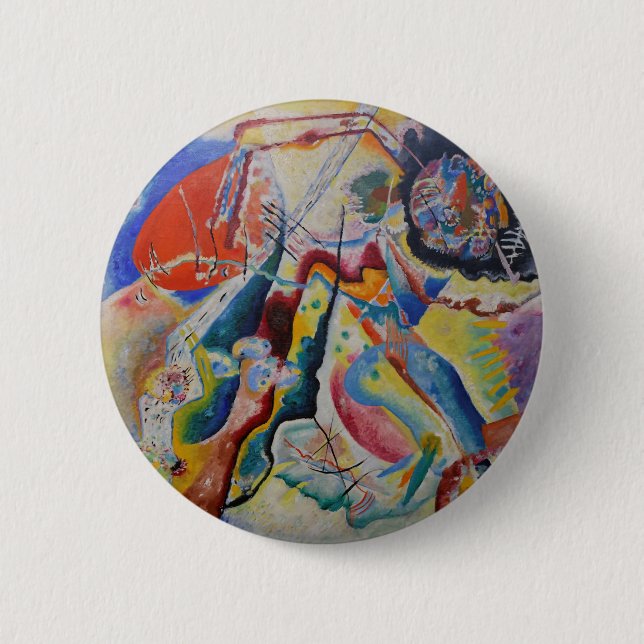 Wassily Kandinsky Red stain Classic Abstract Art Button (Front)