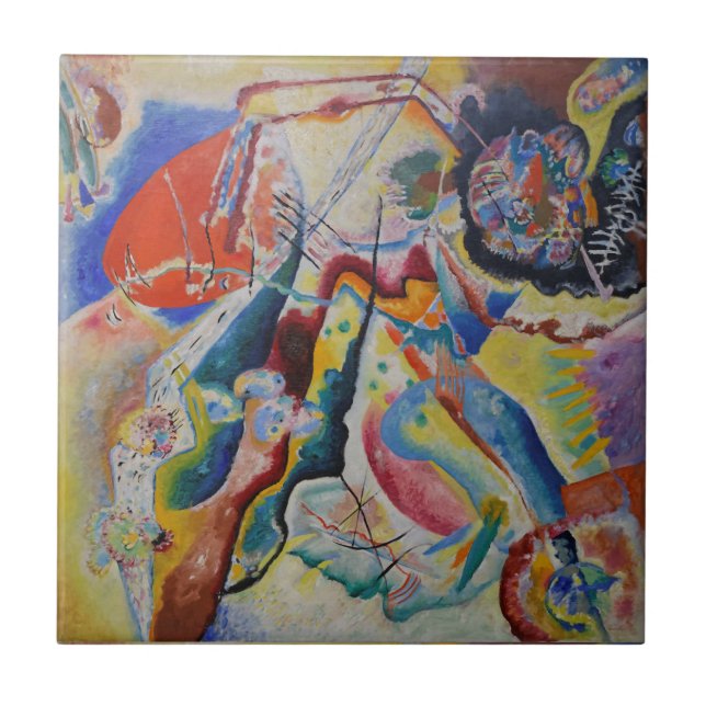 Wassily Kandinsky Red stain Classic Abstract Art Ceramic Tile (Front)