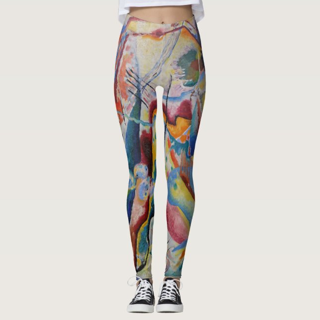 Wassily Kandinsky Red stain Classic Abstract Art Leggings (Front)