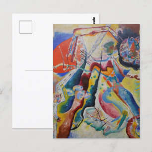 Wassily Kandinsky Red stain Classic Abstract Art Postcard
