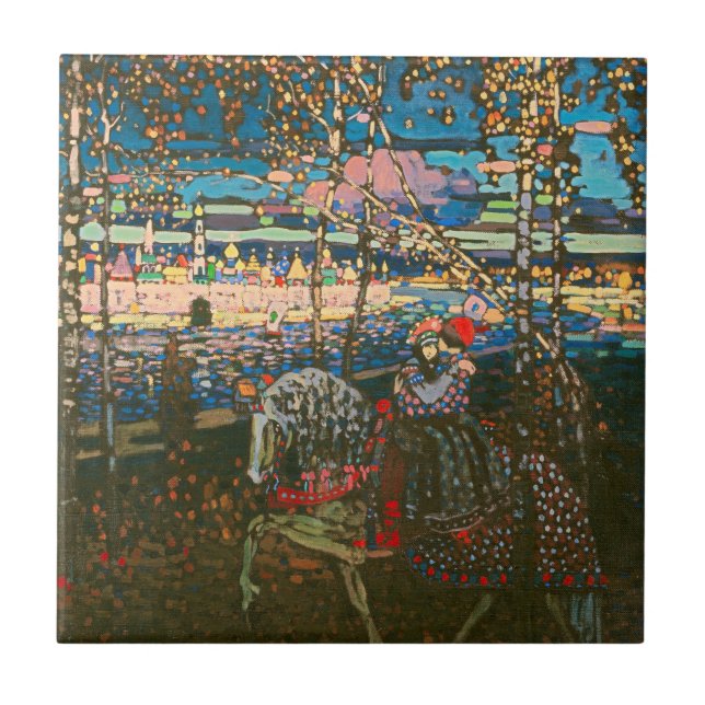 Wassily Kandinsky The Riding Couple Russian Art Ceramic Tile (Front)