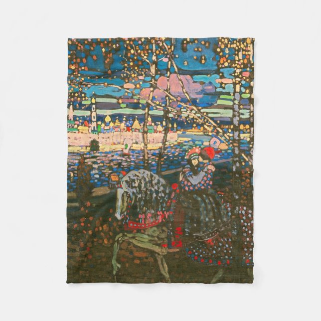 Wassily Kandinsky The Riding Couple Russian Art Fleece Blanket (Front)