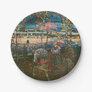 Wassily Kandinsky The Riding Couple Russian Art Paper Plates