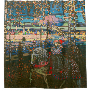 Wassily Kandinsky The Riding Couple Russian Art Shower Curtain