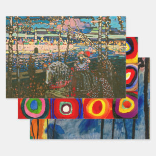 Wassily Kandinsky The Riding Couple Russian Art Wrapping Paper Sheets