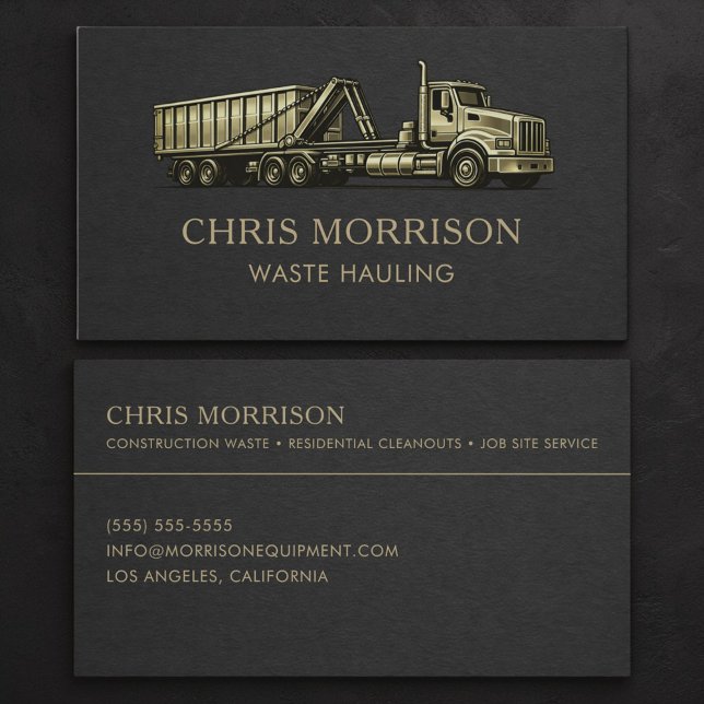 Waste Hauling Services Professional  Business Card (Creator Uploaded)