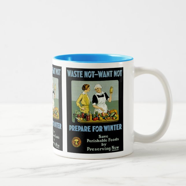 Waste Not - Want Not ~ Prepare for Winter Two-Tone Coffee Mug (Right)