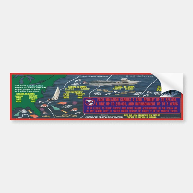 Waste Placard Bumper Sticker (Front)
