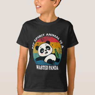 Wasted Panda Is My Srit Animal Funny Racoon Meme  T-Shirt