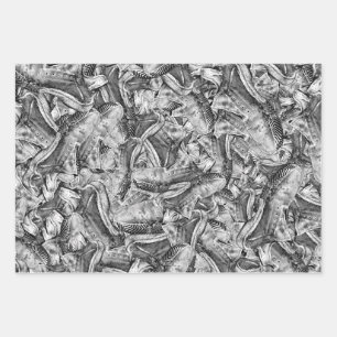 Wasted running shoes graphic motif  random pattern wrapping paper sheets