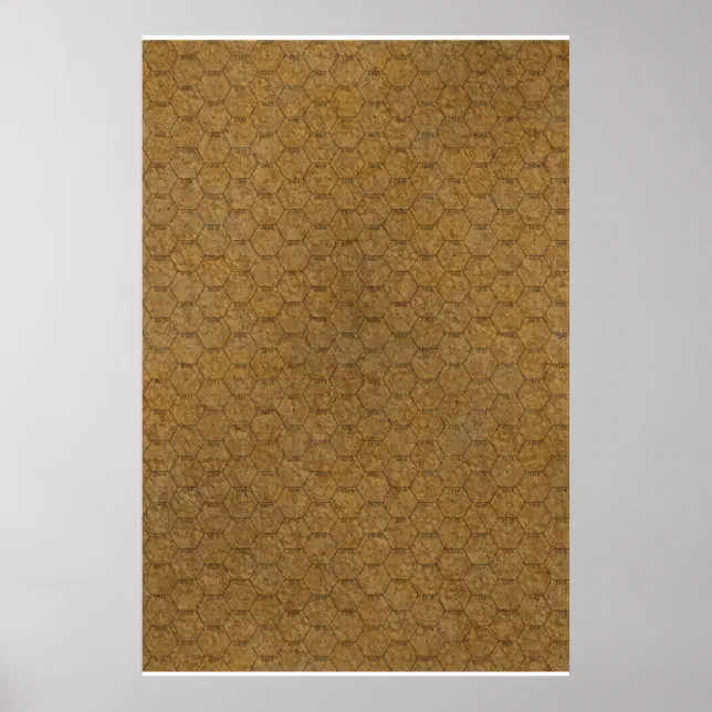 Wasteland Hex Map Poster | Zazzle