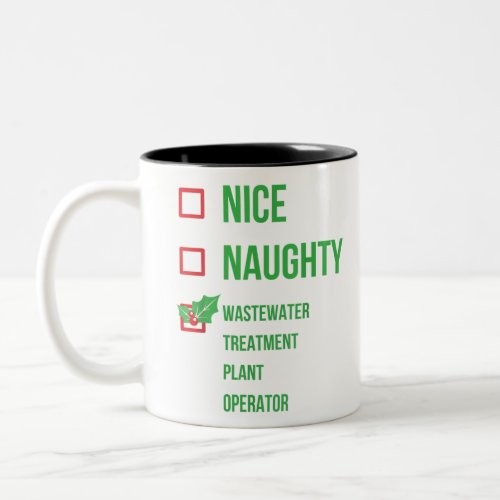 Wastewater treatment plant operator christmas Two_Tone coffee mug