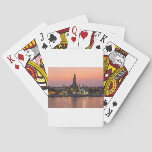 Wat Arun Temple Bangkok Thailand at sunset Poker Cards