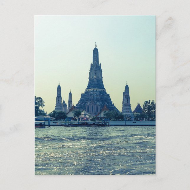 Wat Arun temple with River Thailand Bangkok Postcard (Front)