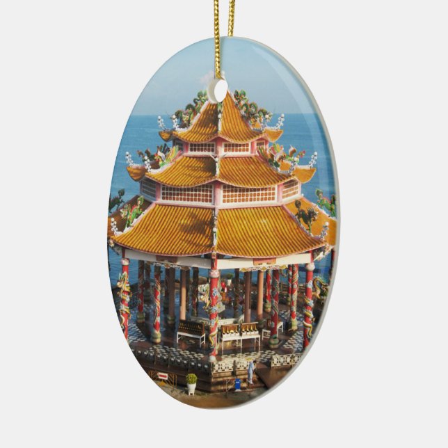 Wat Koh Loi ... Sriracha, Chonburi, Thailand Ceramic Ornament (Left)