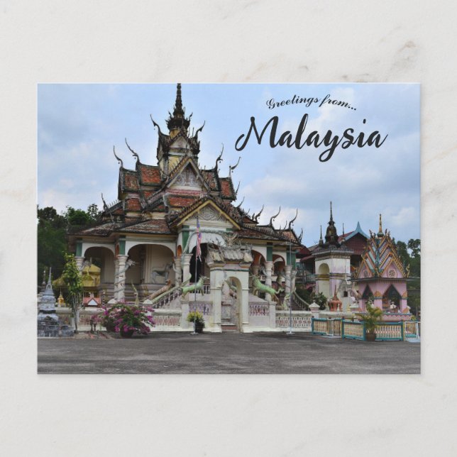 Wat Uttamaram Buddhist Temple in Malaysia Postcard (Front)