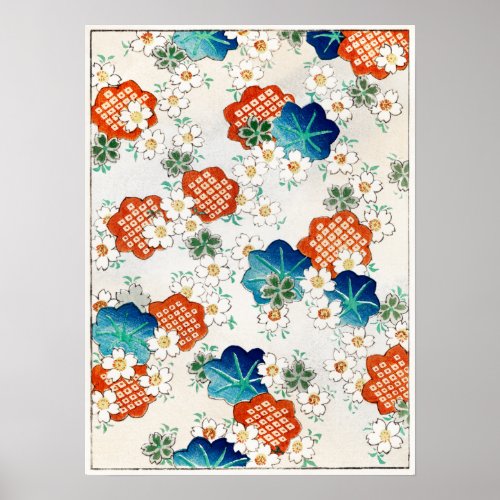 Watanabe Seitei Floral Pattern Poster