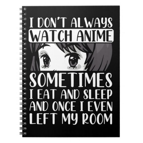 Watch Anime Otaku Girl Japanese Comic Manga Fan Notebook
