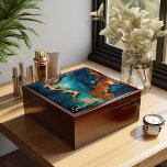 Watch Box, Blue Resin And Burl Wood Gift Box<br><div class="desc">A beautiful blue acrylic resin and dark burl wood jewelry box. Product is customizable,  put any name or phrase you would like on it. Makes a great keepsake or watch box gift too.</div>