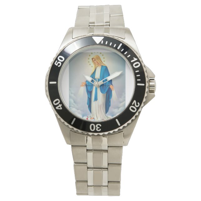 Watch by Man with stainless steel bracelet (Front)