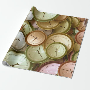 Watch Clock Office Work School Club Shop Crystals Wrapping Paper