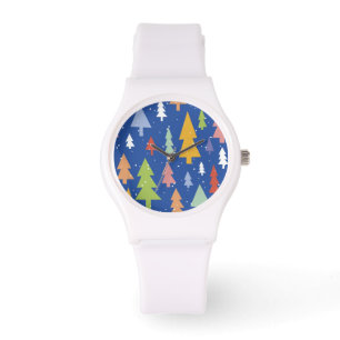 Watch "Colorful Christmas Trees Snow Blue Holiday"