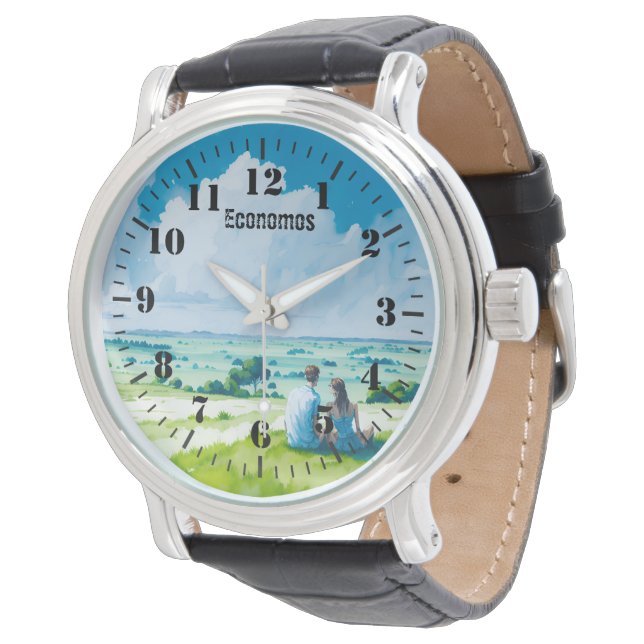 Watch Custom Design Face Watercolor Lovers   (Angled)