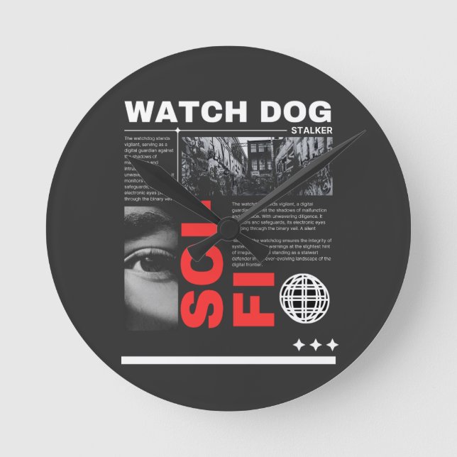 Watch Dogs Throw Pillow  Round Clock (Front)
