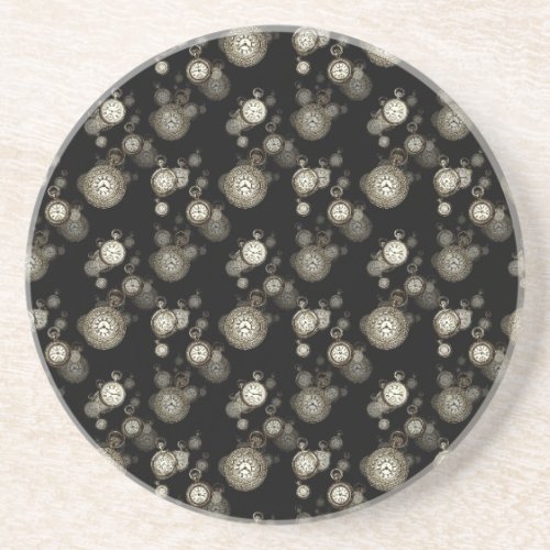 Watch faces print _ steampunk patterned accessory drink coaster