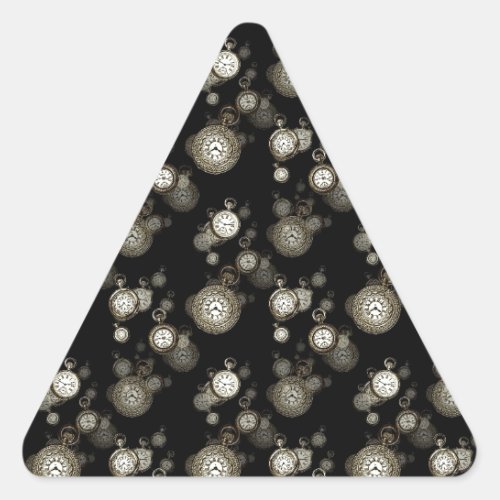 Watch faces print _ steampunk patterned accessory triangle sticker