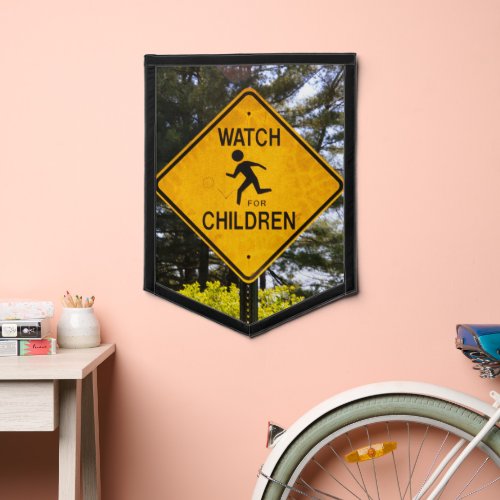 Watch for Children Road Sign Pennant