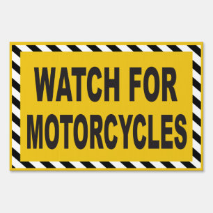 Watch for motorcycles caution sign