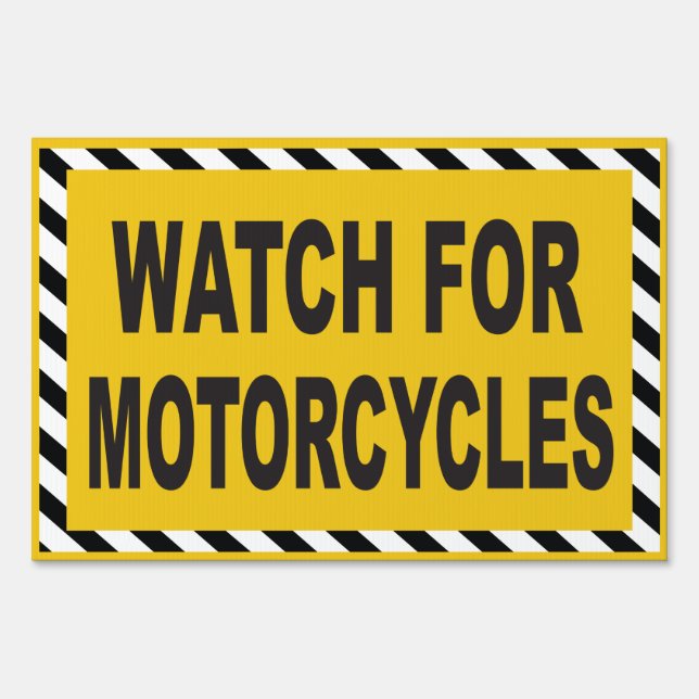 Watch for motorcycles caution sign (Front)